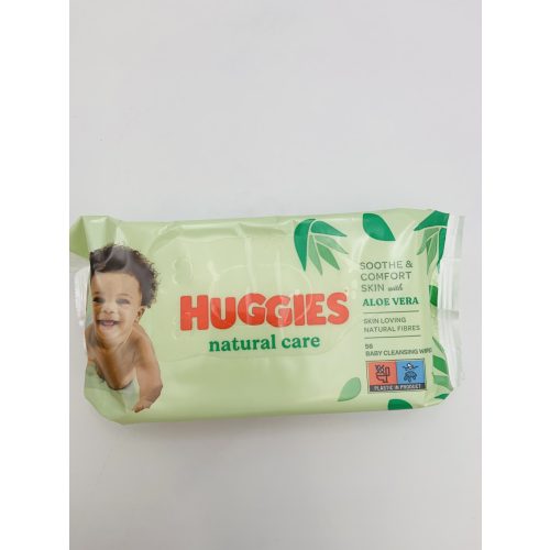 Huggies törlőkendő ut.56 db Natural Care with Aloe Vera