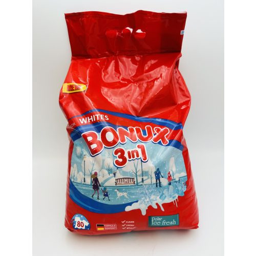 Bonux mosópor zacskós 80 mosás 6 kg 3in1 White Ice Fresh