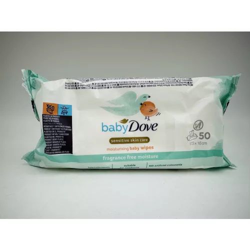 Dove Baby törlőkendő 50 db Sensitive Fragrance Free Moisture