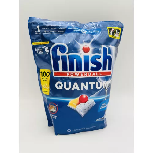 Finish mosogató tabletta 100 mosás 100 db All in One Quantum Lemon