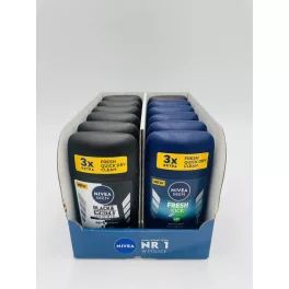   Nivea mix karton 12 darab férfi stift 50ml 7 db Black&White+5 db Fresh Kick