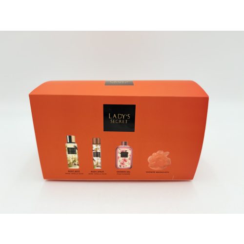 Lady's Secret neszeszer Vanília tusfürdő 250 ml+dezodor 75 ml+testpermet 250 ml+szivacs