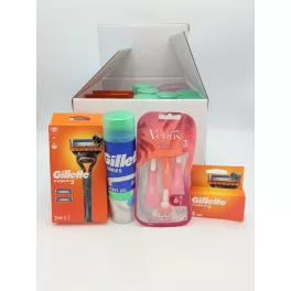   Gillette mix karton 19 db-os 4 db Fusion kész.+2 bet.+5 db Fusion bet. 4db+7 db Series bor.gél 200ml+3 db eldobható bor. női Venus3 Miami Vibes 6 db