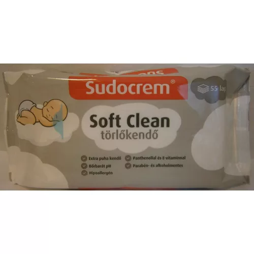 Sudocrem baba törlőkendő 55 db Soft Clean 
