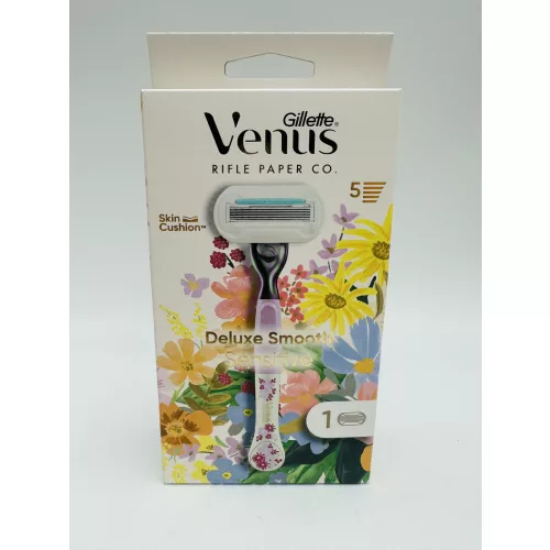 Gillette készülék+borotvabetét női Venus Deluxe Smooth Sensitive/Rifle Paper