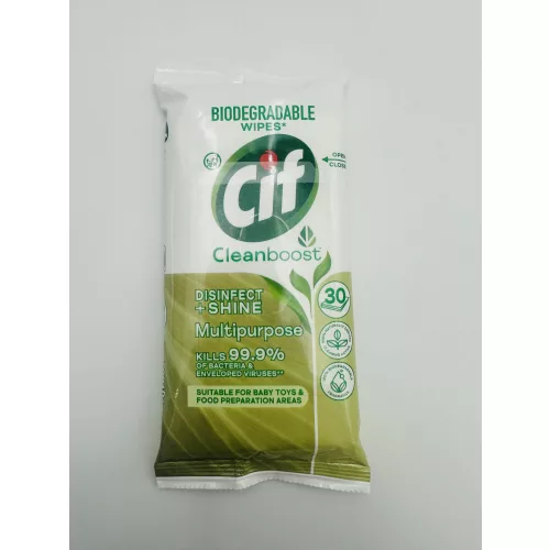 Cif törlőkendő 30 db Desinfect&Shine Multipurpose Biodegradable