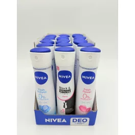   Nivea mix karton 15 db dezodor 150 ml 5db Fresh Natural 0%+5 db Inv.B&W Clear+5 db Fresh Flower 0%