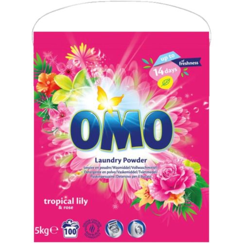 Omo mosópor dobozos 100 mosás 5 kg Tropical Lily&Rose