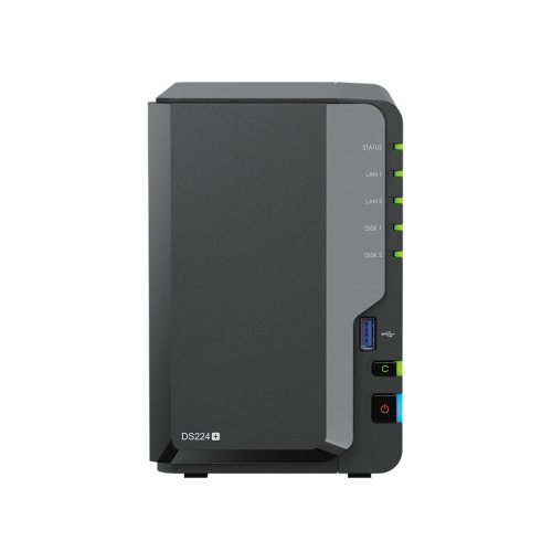 SYNOLOGY NAS 2 fiókos DS224+ Intel Celeron J4125 4x2GHz, 2GB DDR4, 2x1GbE, 2xUSB3.2Gen1