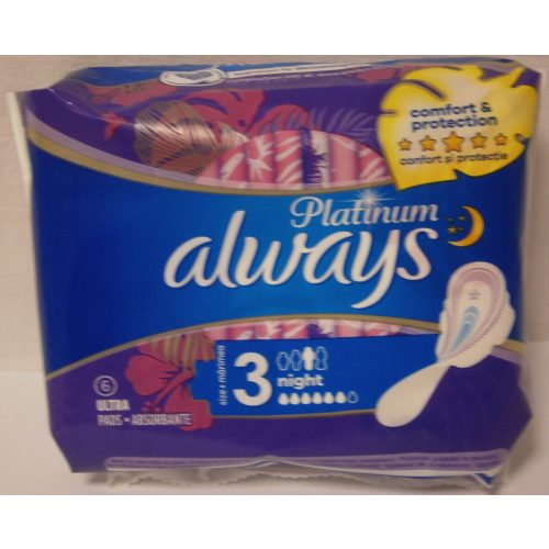 Always eü.betét 6 db Platinum Ultra Night Size 3