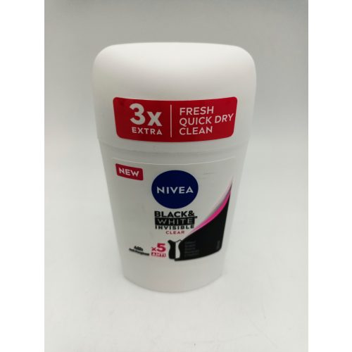 Nivea stift 50 ml Invisible B&W Clear