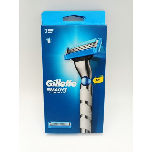 Gillette készülék+2 db borotvabetét Mach3 Turbo 3D Flexball