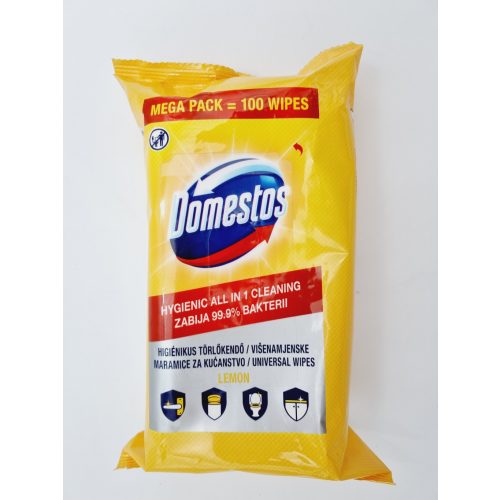 Domestos törlőkendő 100 db Hygienic Lemon