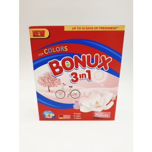 Bonux mosópor dobozos gépi 4 mosás 400 g 3in1 Magnolia Colors