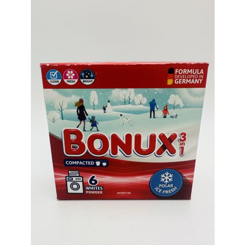 Bonux mosópor dobozos gépi 6 mosás 390 g 3in1 Polar Ice Fresh