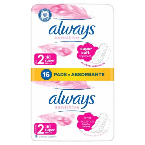 Always eü.betét 16 db Duo Ultra No Perfume Super Sensitive Size 2